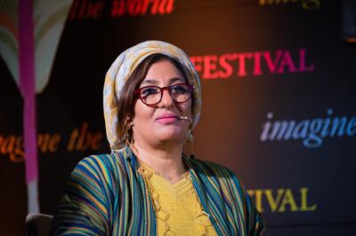 Emirati poet Nujoom Alghanem spoke at the Hay Festival this year.