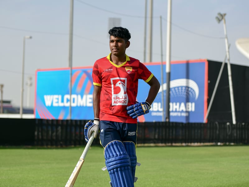 Ethan D'Souza, 17, has been selected for UAE senior team for the ODI series against the West Indies. Khushnum Bhandari / The National
