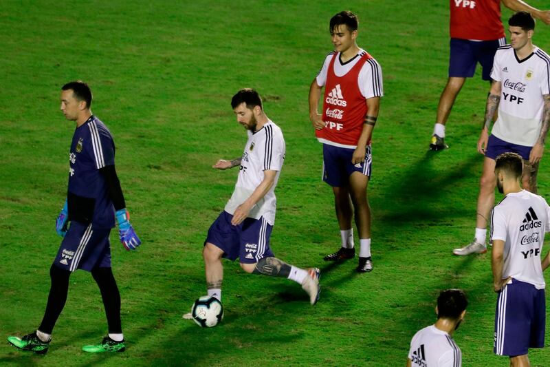 Messi with the ball at his feet. AFP