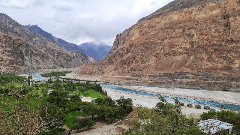 The Shyok river in Turtuk, in the remote Ladakh valley, a stunning mountainous landscape on the border of India and Pakistan. Anita Rao Kashi for The National