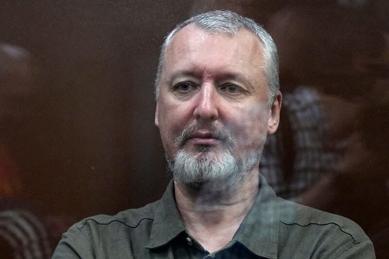 Former FSB officer Igor Girkin attends a court hearing in Moscow. EPA