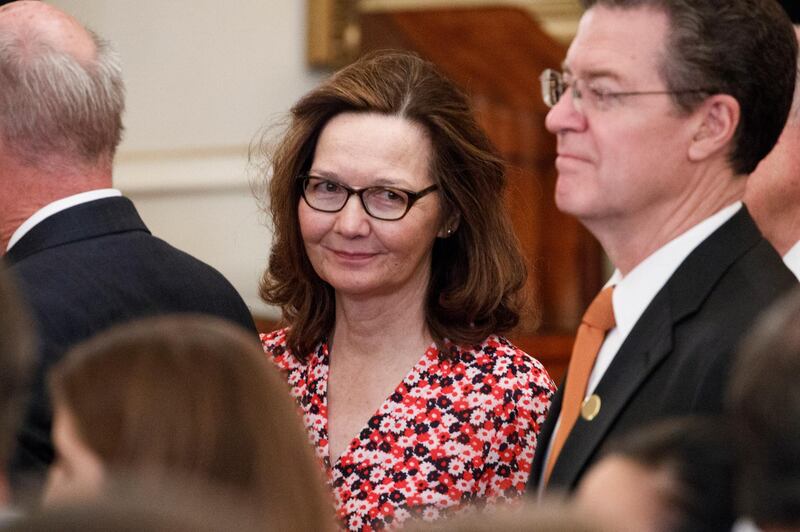 epa06707164 CIA Director nominee Gina Haspel attends the ceremonial swearing in ceremony for US Secretary of State Mike Pompeo at the State Department in Washington, DC, USA, 02 May 2018. Secretary Pompeo succeeds Rex Tillerson as the 70th US Secretary of State.  EPA/SHAWN THEW