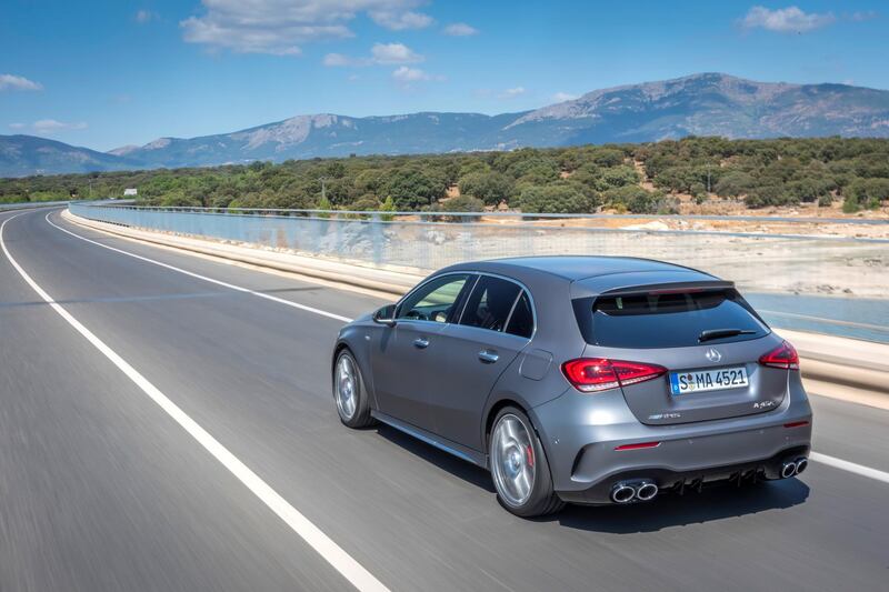 Mercedes-AMG A 45 S 4MATIC+;
designo mountain gray magno; Leather – bahia brown / black / black;Fuel consumption combined: 8.4-8.3 l/100 km; Combined CO2 emissions: 192-189 g/km
//
Mercedes-AMG A 45 S 4MATIC+;
designo mountaingrau magno; Leder - bahia braun / schwarz
Kraftstoffverbrauch kombiniert: 8,4-8,3 l/100 km; CO2-Emissionen kombiniert: 192-189 g/km 


