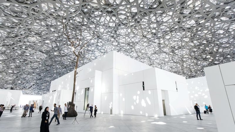 Louvre Abu Dhabi is one of the cultural and architectural highlights of Saadiyat Island. Courtesy Louvre Abu Dhabi. Christopher Pike / The National