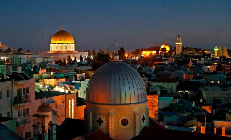 A picture taken on December 4, 2017 shows a general view of the skyline of the old city of Jerusalem, with the Dome of the Rock (L) in the Aqsa Compund.
Palestinian leaders were seeking to rally diplomatic support to persuade US President Donald Trump not to recognise Jerusalem as Israel's capital after suggestions that he planned to do so. 
East Jerusalem was under Jordanian control from Israel's creation in 1948 until Israeli forces captured it during the 1967 Six-Day War. 
Israel later annexed it in a move not recognised by the international community. / AFP PHOTO / AHMAD GHARABLI