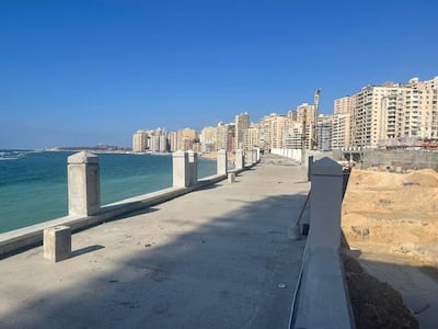 Named after former president Anwar Sadat, the bridge's construction has been criticised by the city's locals because it has taken up a portion of a long-popular beach in the area. Photo: Egyptian Council of Ministers