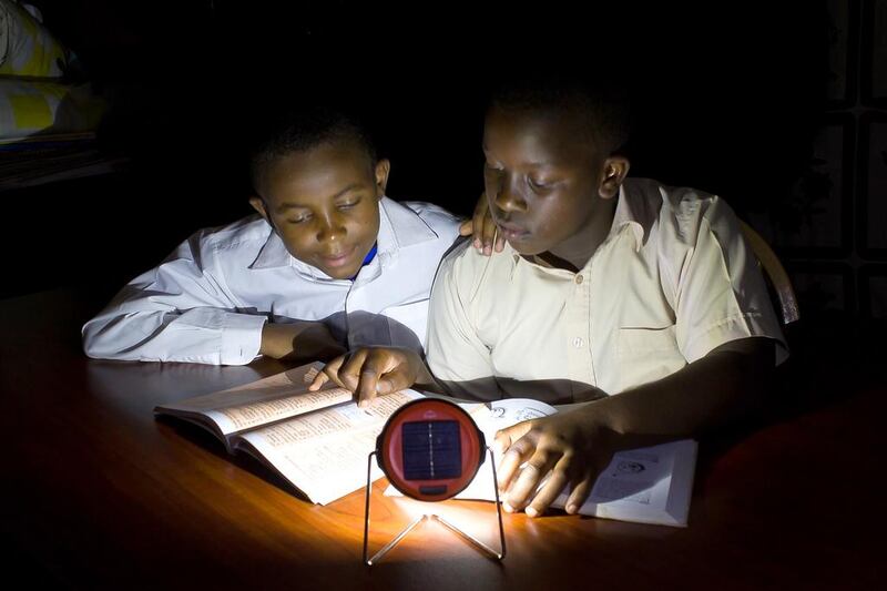 Villagers in Africa and India use solar-rechargeable LED lanterns manufactured and distributed by d.light, a company that has been selected by the Expo Live project, which is part of Dubai’s Expo 2020 bid. Courtesy: d.light