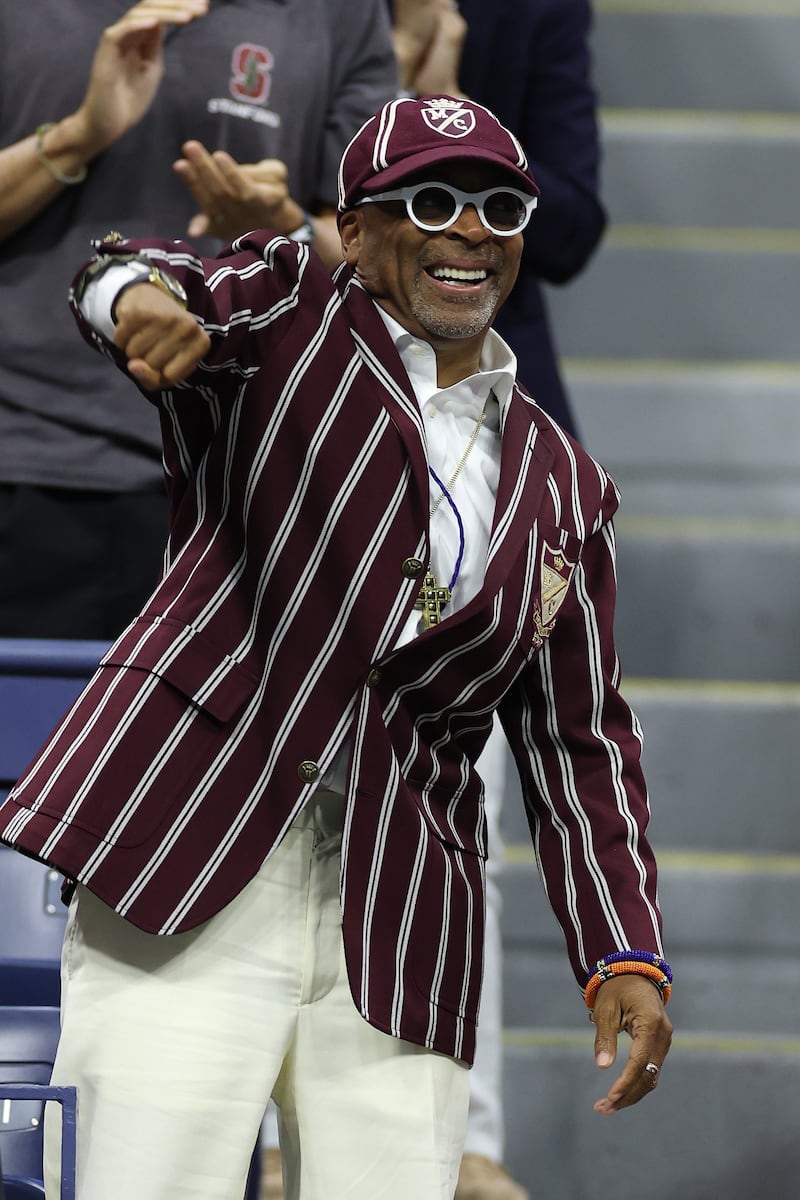 Spike Lee during the match between Ajla Tomlijanovic and Serena Williams. AFP