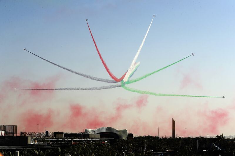 The display took place above the sprawling site in Dubai. Pawan Singh / The National