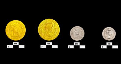 The coins are imitations of original Roman ones. Photo: Umm Al Quwain Department of Tourism and Archaeology