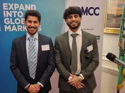 Hamed Yaseen, right, with his brother Mohammed. They are working with the Dubai Multi Commodities Centre free zone to encourage more companies to set up there. Photo: Hamed Yaseen