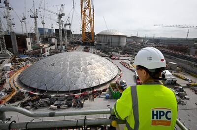Construction work at nuclear power station Hinkley Point C in Bridgwater. Construction and property jobs are in demand in the UK in 2022, according to recruitment specialist Hays. Getty