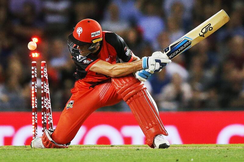 MELBOURNE, AUSTRALIA - JANUARY 12:  Jack Wildermuth of the Renegades is bowled during the Big Bash League match between the Melbourne Renegades and the Melbourne Stars  at Etihad Stadium on January 12, 2018 in Melbourne, Australia.  (Photo by Michael Dodge/Getty Images) *** BESTPIX ***