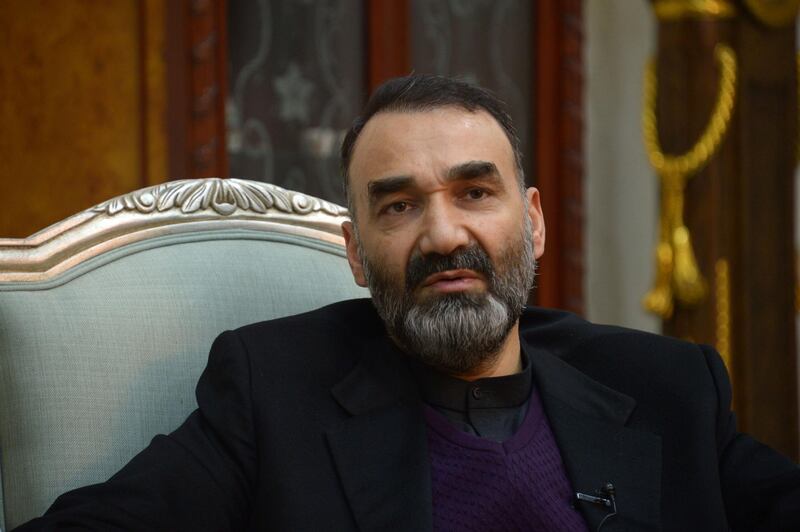 This photograph taken on January 22, 2018 shows Atta Mohammad Noor, the former governor of the northern province of Balkh, during an interview with AFP at his office in Mazar-i-Sharif.
Atta Mohammad Noor, the former governor of the northern province of Balkh who is refusing to step down after Ghani effectively sacked him on December 18, is using the ongoing political crisis to show off his strength in an apparent campaign for next year's presidential election.
 / AFP PHOTO / FARSHAD USYAN / TO GO WITH Afghanistan-politics,INTERVIEW by Allison JACKSON