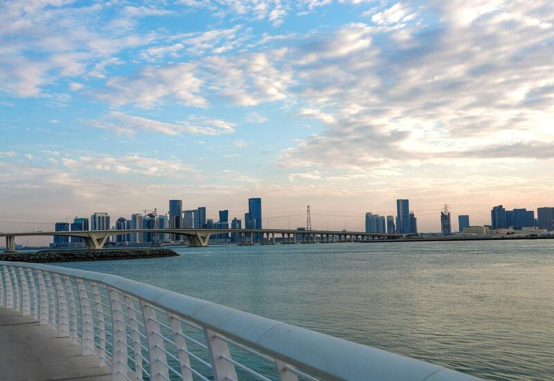 Abu Dhabi, United Arab Emirates, November 25, 2019.  
  Abu Dhabi, United Arab Emirates, November 25, 2019.  
  FOR :  standalone
  --  Beautiful Al Reem Island during sunset.
Victor Besa / The National
Section:  NA
Reporter:  Alexandra Chaves