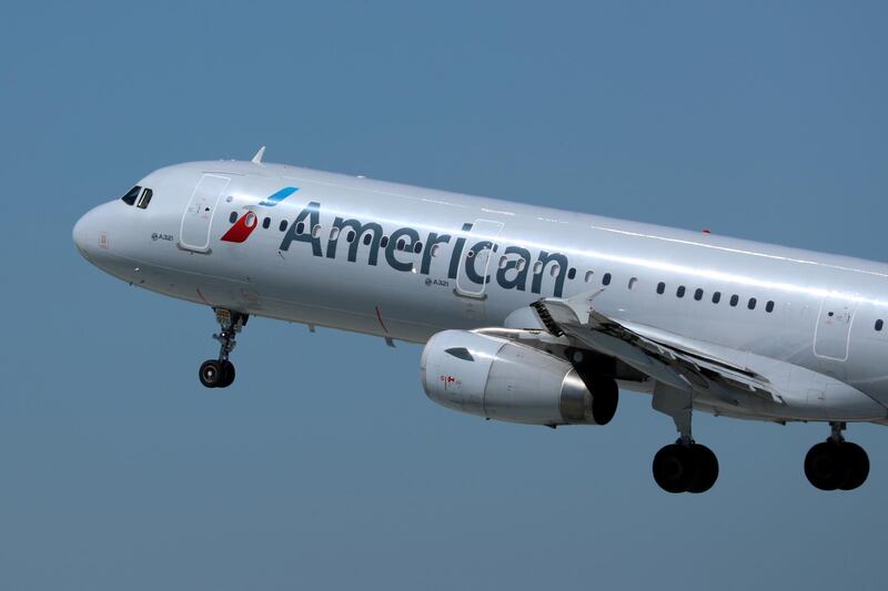 FILE PHOTO: An American Airlines plane takes off from Los Los Angeles International airport (LAX) in Los Angeles, California, U.S. March 28, 2018. REUTERS/Mike Blake/File Photo