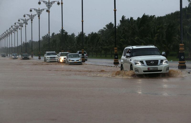 Flooded Salalah streets. Mohammed Mahjoub / AFP Photo