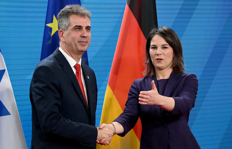 German Foreign Minister Annalena Baerbock (R) met her Israeli counterpart Eli Cohen in Berlin. Reuters