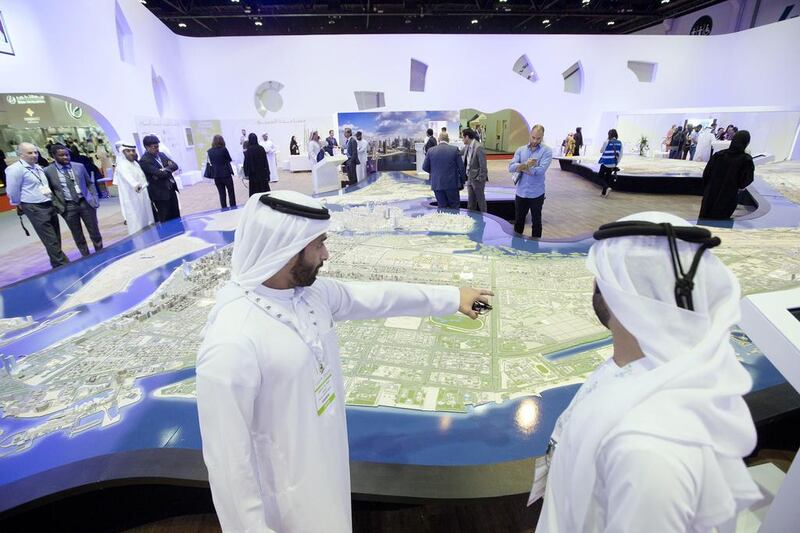 Above, the Urban Planning Council’s display during Cityscape in Abu Dhabi. Christopher Pike / The National