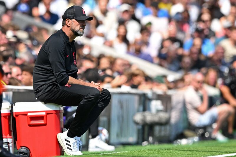 Liverpool manager Jurgen Klopp looks on. AFP