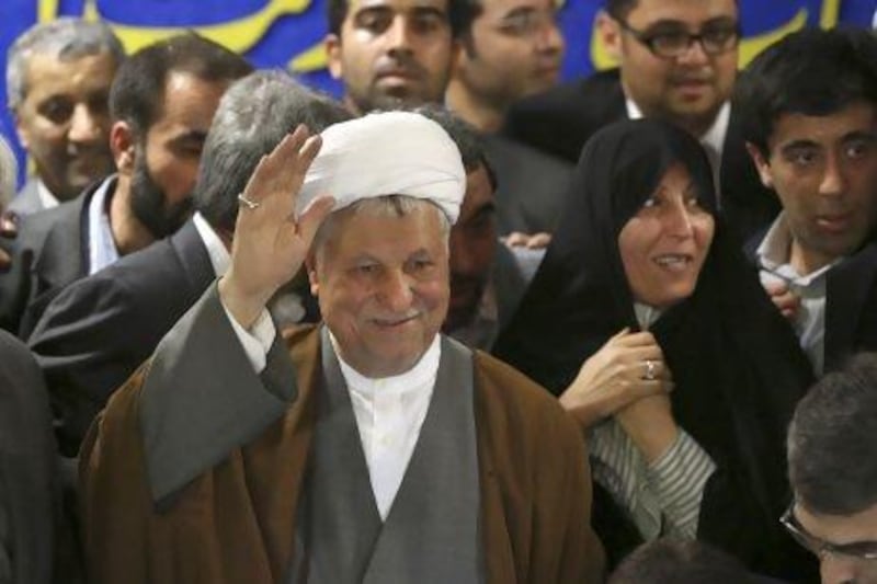 Former Iranian president Akbar Hashemi Rafsanjani, who has also been banned from contesting the Iranian elections.