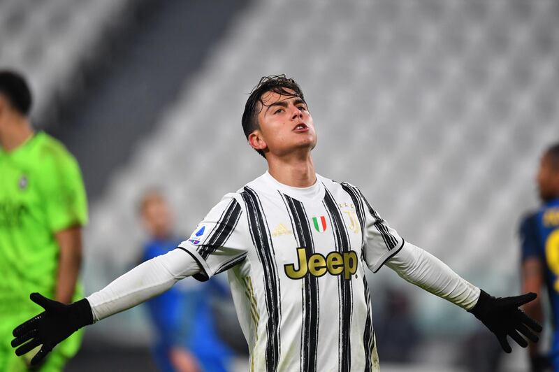 Paulo Dybala celebrates after scoring Juve's fourth goal. Getty