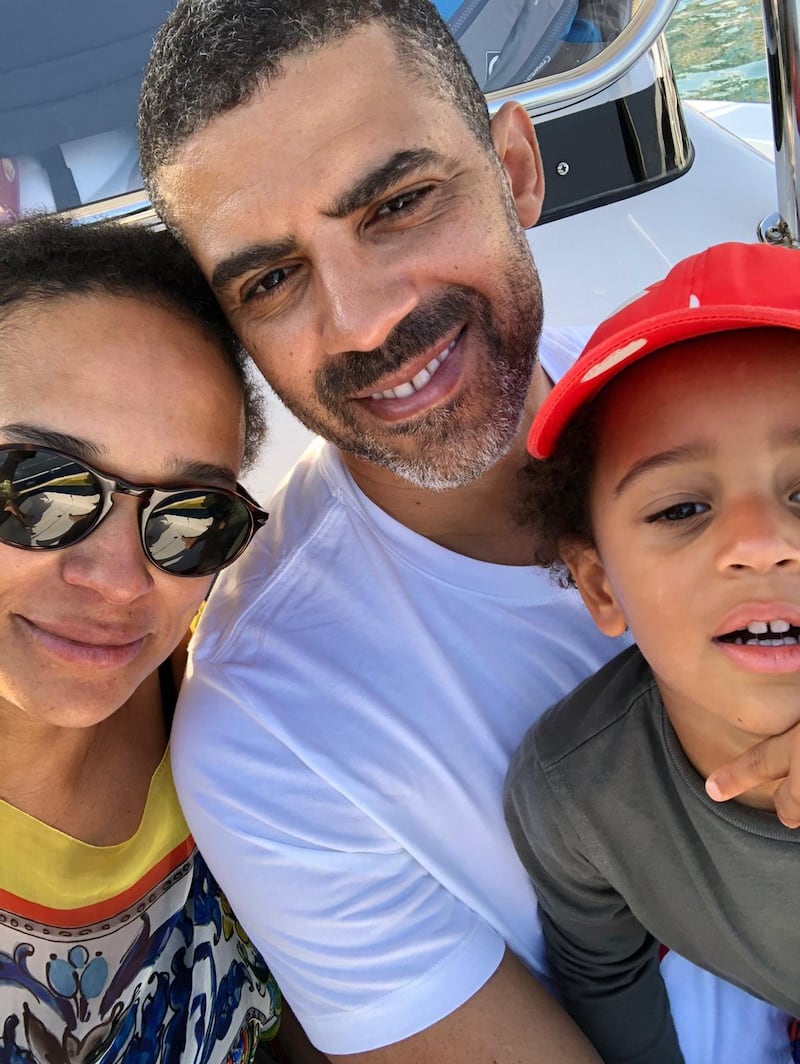 Sindika Dokolo pictured with billionaire wife Isabel Dos Santos and a boy. Courtesy: Isabel dos Santos Twitter 