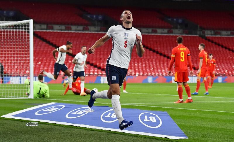 Soccer Football - International Friendly - England v Wales - Wembley Stadium, London, Britain - October 8, 2020 England's Conor Coady celebrates scoring their second goal Pool via REUTERS/Glyn Kirk     TPX IMAGES OF THE DAY