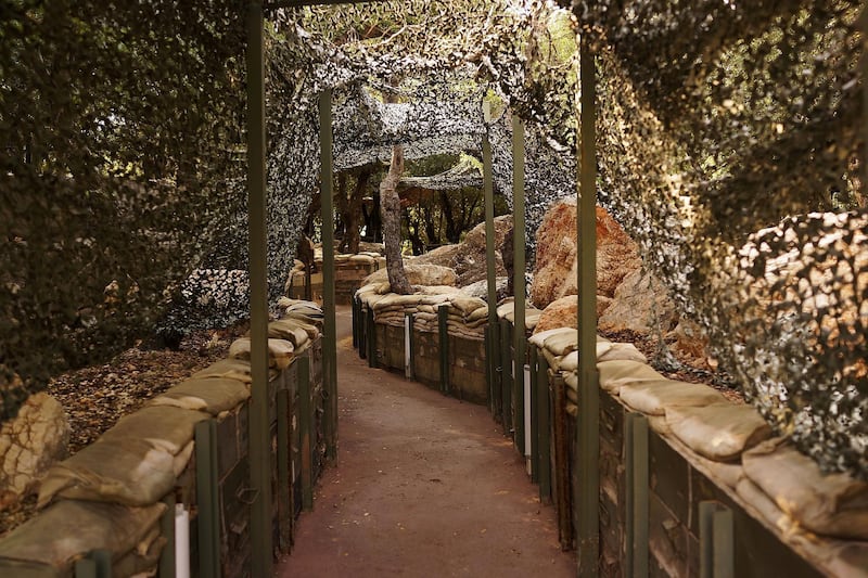 MLEETA, LEBANON - NOVEMBER 14:  A path leads to an underground bunker at the Resistance Museum, a showcase built by the Shi'ite militia group Hezbollah which controls large swaths of southern Lebanon on November 14, 2013 in Mleeta, Lebanon. The museum, which sits on the a hilltop about 90 kilometers from the border with Israel, has already received a half a million visitors since opening in 2010. The sprawling museum features tunnels used by Hezbollah, captured Israeli tanks and walking paths that go through areas where the fighters launched attacks. In 2006 Hezbollah fought a violent month-long war with Israel in which the group fired rockets at Israeli towns and cities while being bombarded daily with missiles from Israeli warplanes.  (Photo by Spencer Platt/Getty Images)