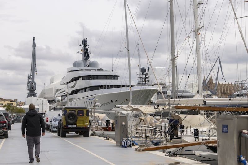 The seized yatch 'Tango' moors in the port of Palma de Mallorca. It was seized by authorities in concordance with US sanctions imposed against oligarchs and their assets being frozen in response to the Russian invasion of Ukraine. EPA