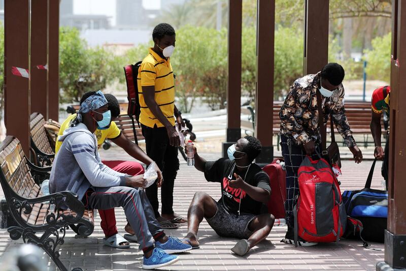 Dubai, United Arab Emirates - Reporter: Kelly Clarke. News. Ghanaian nationals sleeping in a park in Dubai as many left jobless due to Covid. Monday, June 1st, 2020. Dubai. Chris Whiteoak / The National