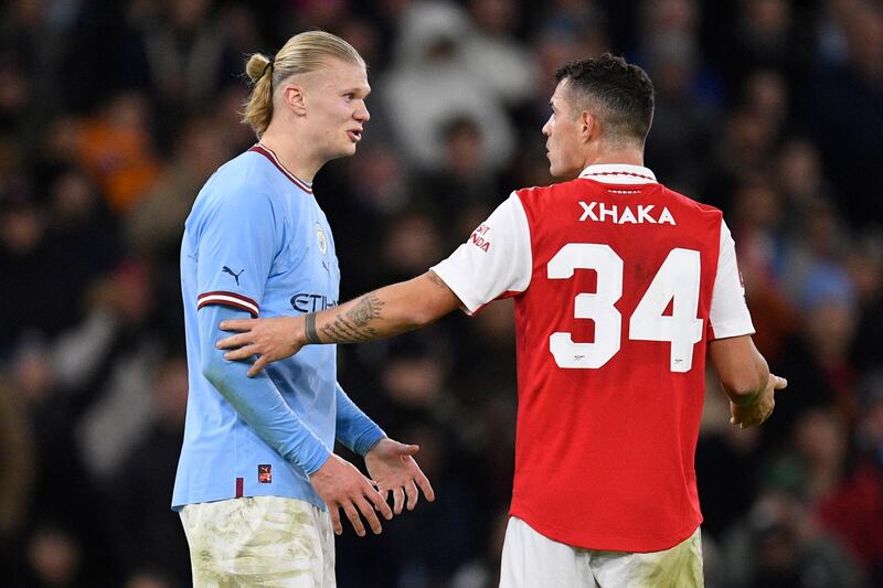 Granit Xhaka - 5. Xhaka couldn’t oppose himself in the same way we’ve seen from the Swiss star this season and had only a booking to show for his night's work. AFP