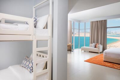 The family-themed Centara Mirage Beach Resort Dubai even offers bunk-bed rooms. Photo: Centara