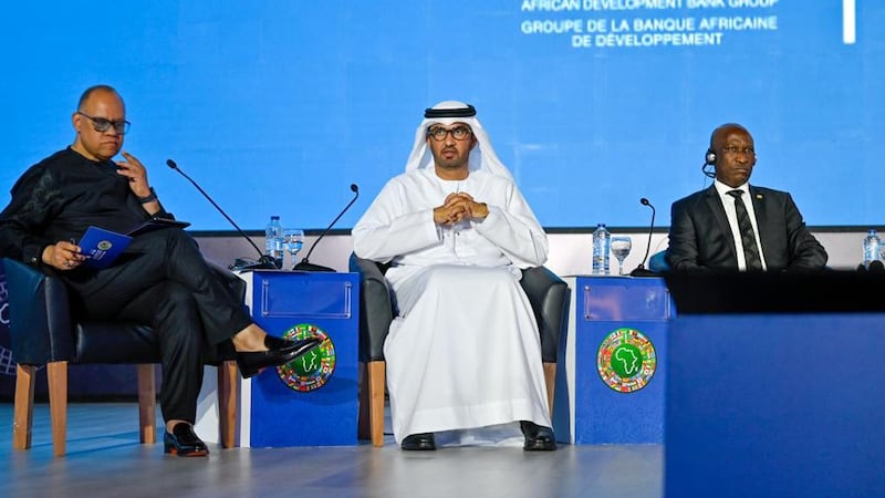 Dr Sultan Al Jaber, Minister of Industry and Advanced Technology and President-designate of Cop28, at the African Development Bank 2023 Annual Meetings in Sharm El Sheikh, Egypt. African Development Bank / Twitter