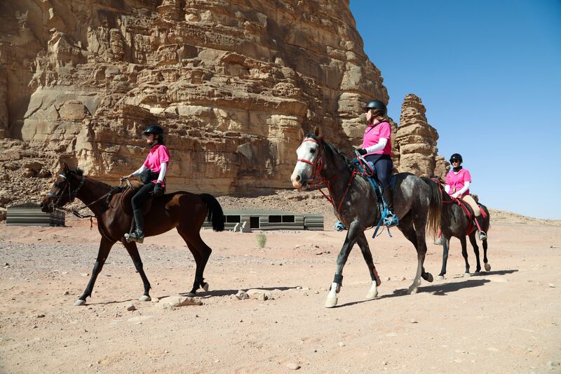Horse riders take part in the orienteering and endurance race, which will run until October 30.