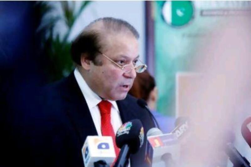 Nawaz Sharif, the former Pakistan prime minister, says overseas businessmen are the true ambassadors of the country. Jeffrey E Biteng / The National