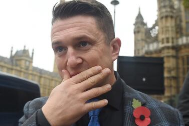 The far-right activist known as Tommy Robinson has contributed to Rebel Media. EPA.