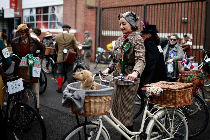 The Tweed Run cycle ride through central London is noted for the style of its participants as well as their bikes. AFP