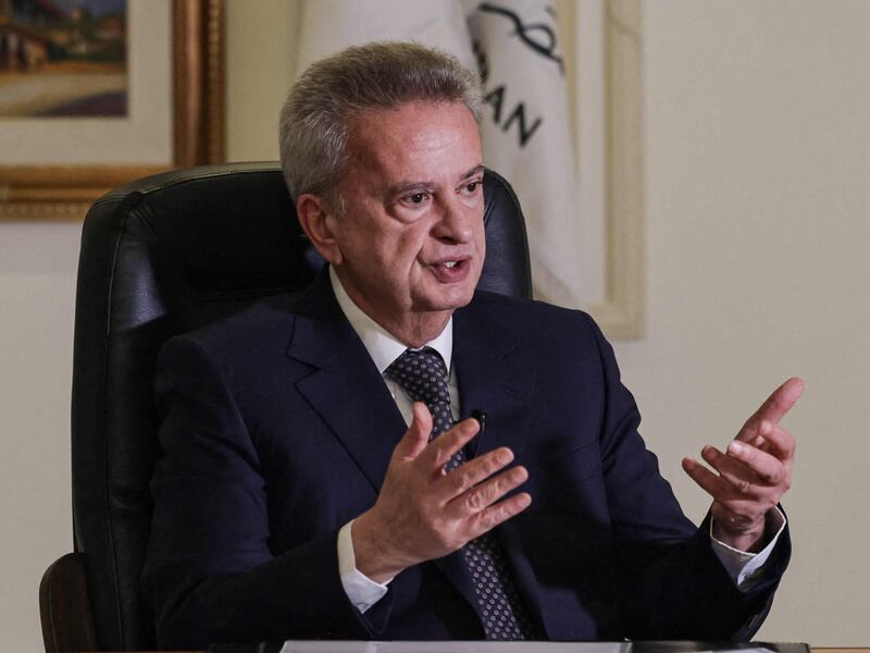 Lebanon's Central Bank governor, Riad Salameh, at his office in Beirut on December 20, 2021. AFP