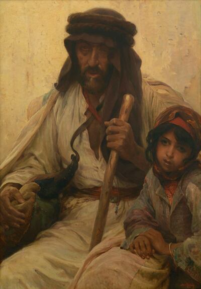  Alois Hans Schram's 'Bedouin and Young Girl'. Courtesy Alliance Francaise Dubai