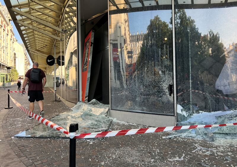 The Nike store in Paris that was vandalised during a night of clashes between protesters and police, following the killing of Nahel, a 17-year-old teenager, by a French officer in Nanterre. Reuters