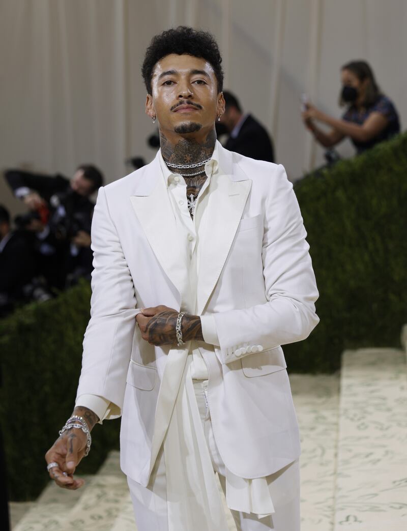 Nyjah Huston attends the 2021 Met Gala. EPA