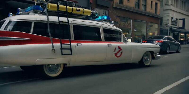 The 'Ghostbusters' car features in the Walmart advert. YouTube