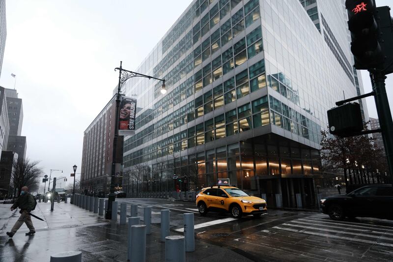 The Goldman Sachs headquarters building in Manhattan, New York. The global investment bank has announced that it plans on cutting up to 8 per cent of its employees early next year. AFP