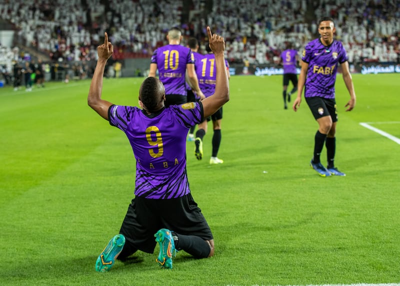 Al Ain's Kodjo Laba celebrates after scoring. 