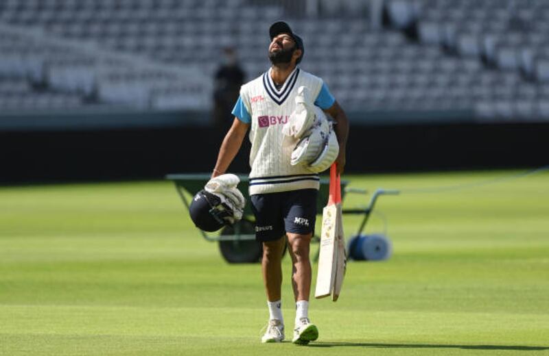 India batsman Cheteshwar Pujara during a training session at Lord's ahead of the second Test.
