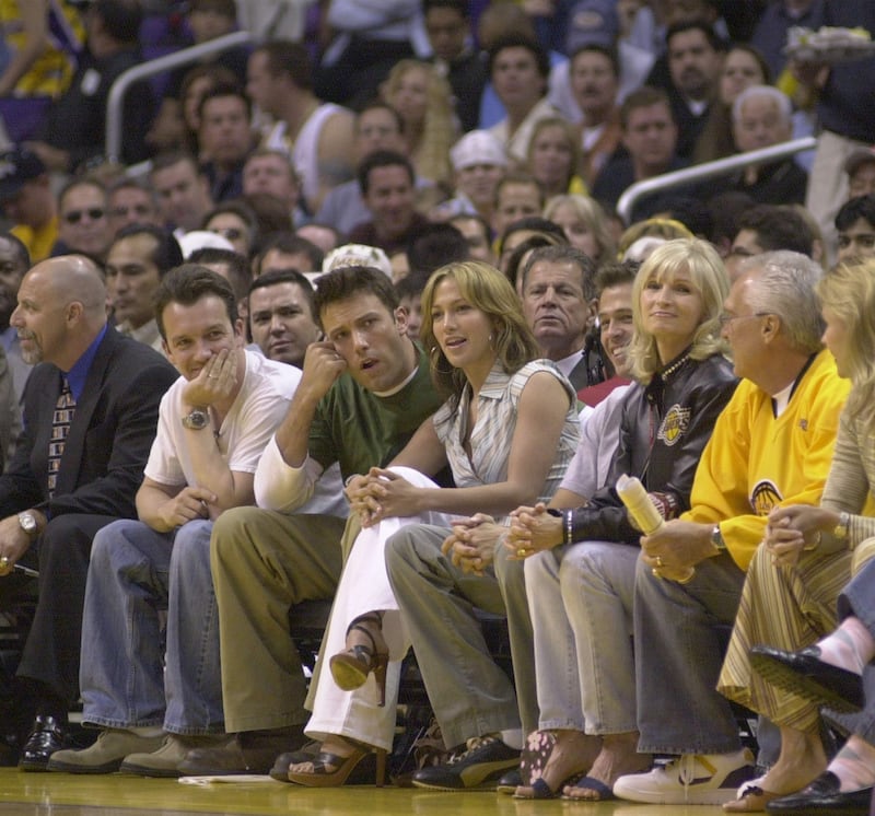 Jennifer Lopez and Ben Affleck attend a Los Angeles Lakers game in California in May 2003. EPA