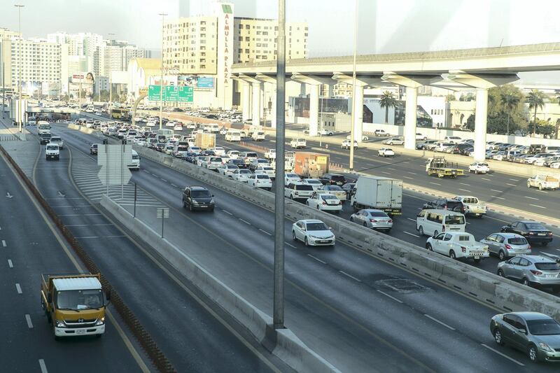 DUBAI, UNITED ARAB EMIRATES - MARCH 06, 2018.

Congestion in the afternoon on Al Ittihad Road, on the way to Sharjah.

(Photo: Reem Mohammed/ The National)

Reporter: 
Section: NA
