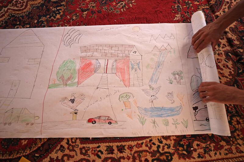 A section of the banner produced by Syrian children at a camp in Killi, near Bab al Hawa by the border with Turkey. The International Day of Peace, also known as World Peace Day, is observed every year on September 21.