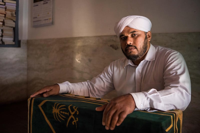 Portrait of Sirajudheen Ahsani, imam at Thottungal Mosque in Ponnani, Kerala, India. Photo by Sebastian Castelier 